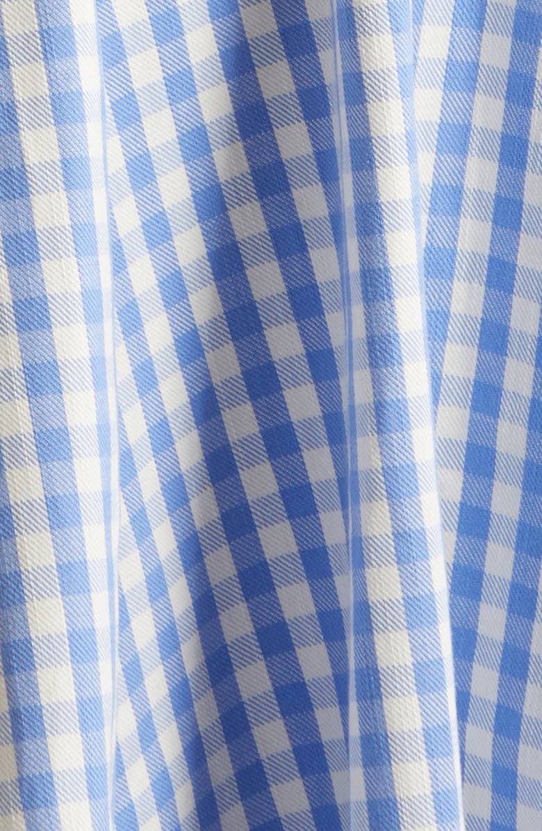 Cinq à Sept Zelda Gingham Belted Denim Midi Dress, Alternate, color, Ultramarine/White