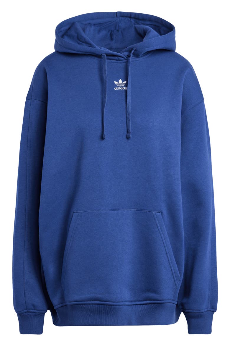 Trefoil Essentials Oversized Lifestyle Hoodie, Main, color, DARK BLUE