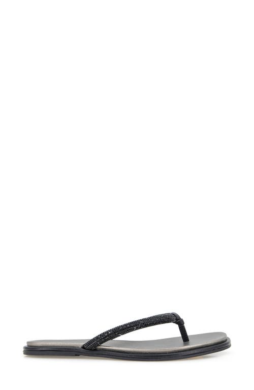 Reaction Kenneth Cole Wynwood Crystal Strap Flip Flop In Black