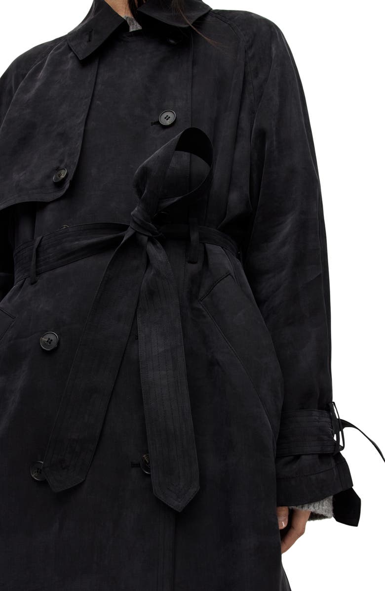 AllSaints Kikki Relaxed Fit Double Breasted Trench Coat, Alternate, color,