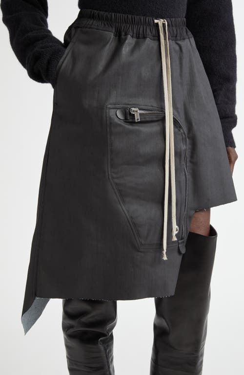Rick Owens Womens  Drawstring-waist High-rise Wool Maxi Skirt In Black