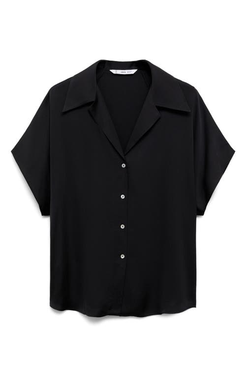 Shop Mango Short Sleeve Satin Button-up Shirt