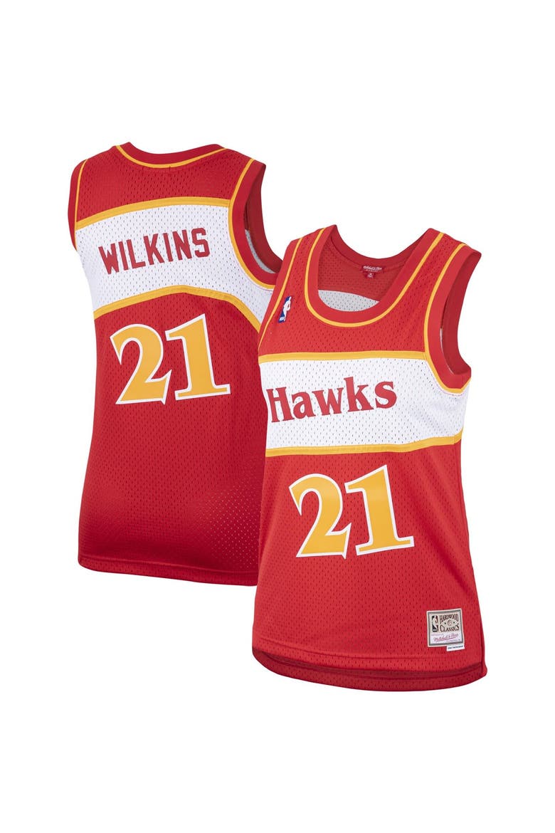 Women's Mitchell & Ness Dominique Wilkins Red Atlanta Hawks Hardwood Classics Swingman Jersey, Alternate, color, Red