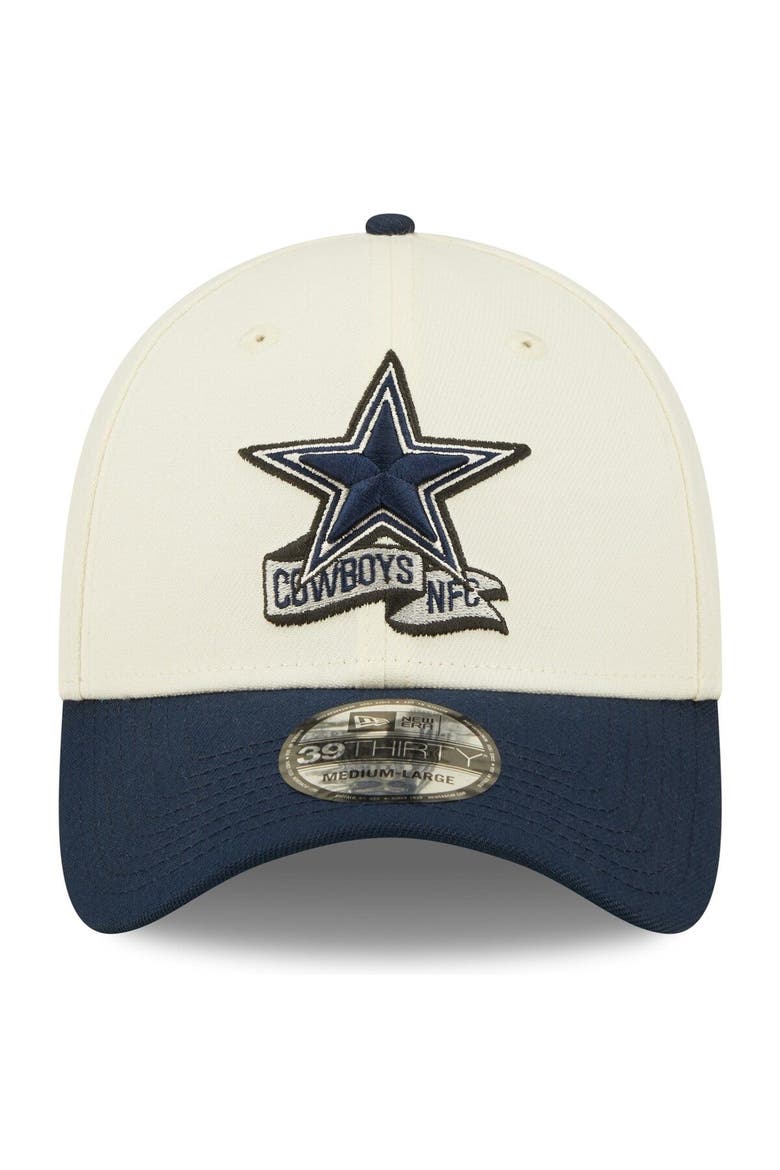 Men's New Era Cream/Navy Dallas Cowboys 2022 Sideline 39THIRTY 2-Tone Flex Hat, Alternate, color, Cream