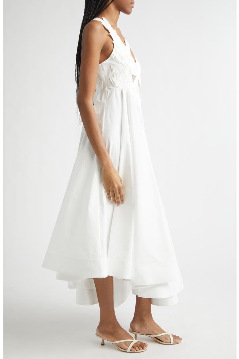 Luna Appliqué Midi Dress, Alternate, color, IVORY