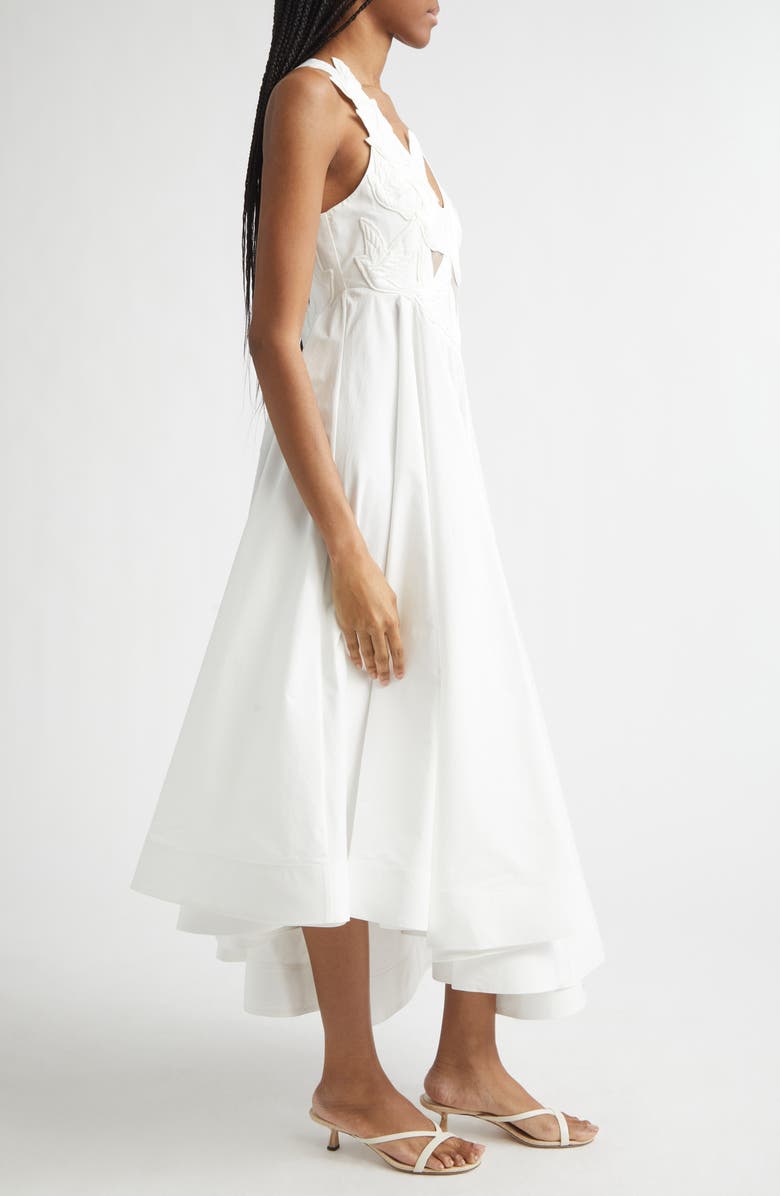 Zimmermann Luna Appliqué Midi Dress, Alternate, color, Ivory