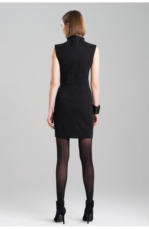 Natori Sleeveless Mock-neck Knit Mini Dress In Black