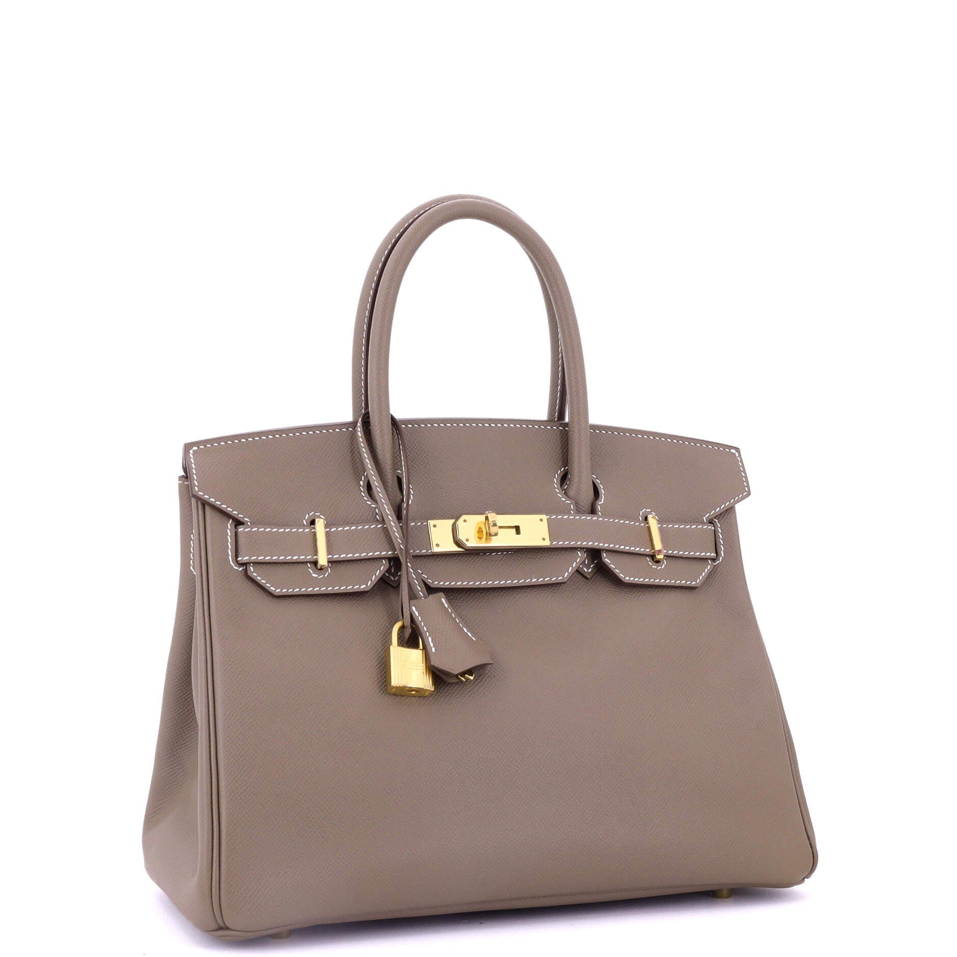 Pre-Owned Hermes Birkin Handbag Grey Epsom with Gold Hardware 30, Alternate, color, 