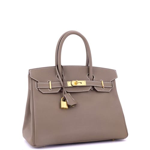 Pre-owned Hermes  Hermes Birkin Handbag Grey Epsom With Gold Hardware 30 In Brown