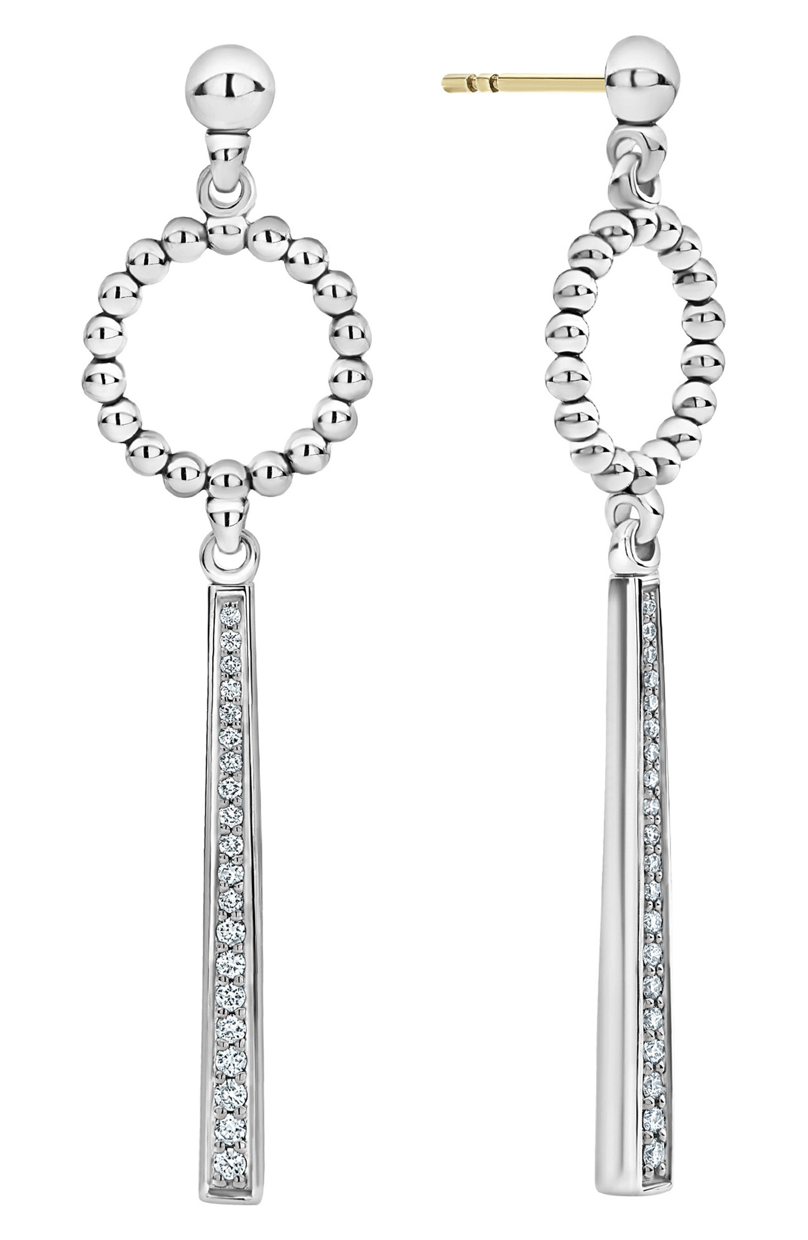LAGOS Enso Diamond Linear Drop Earrings (Women) | Nordstrom
