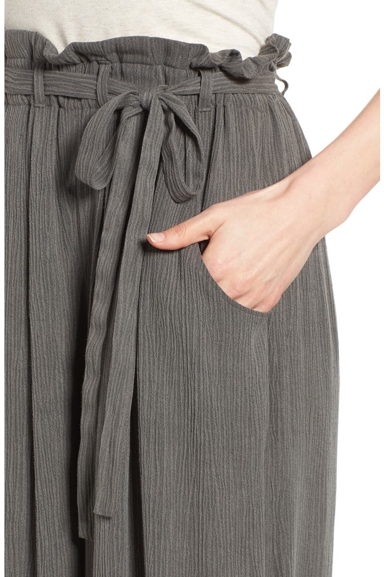 Tie Waist Culottes, Alternate, color, CHARCOAL