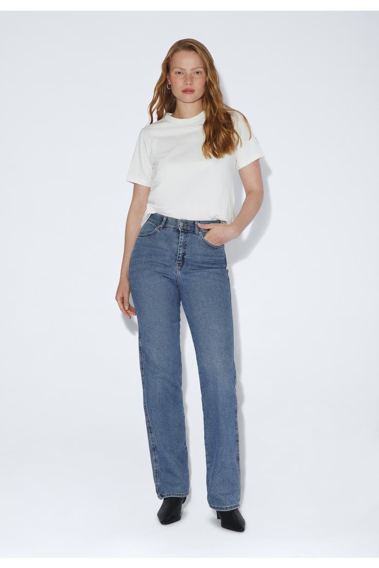 Moxy High Straight Jeans, Alternate, color, Cape Sky Worn Hem