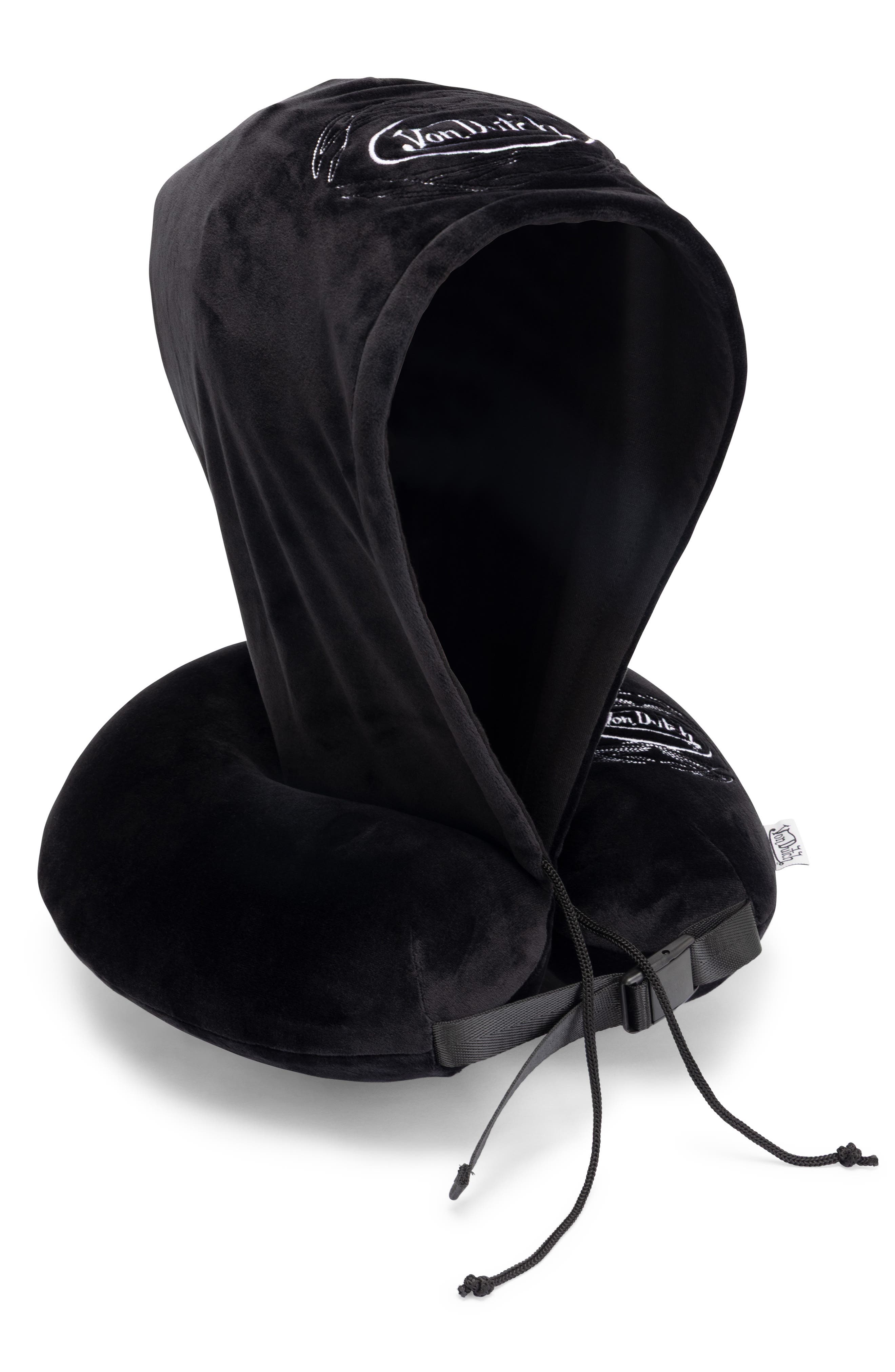 Pinstripe Hooded Memory Foam Travel Neck Pillow | Nordstrom