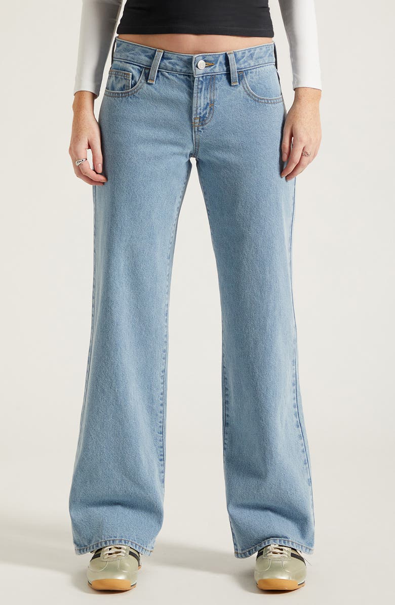 PacSun Zoe Low Rise Girlfriend Jeans, Main, color, Light Indigo