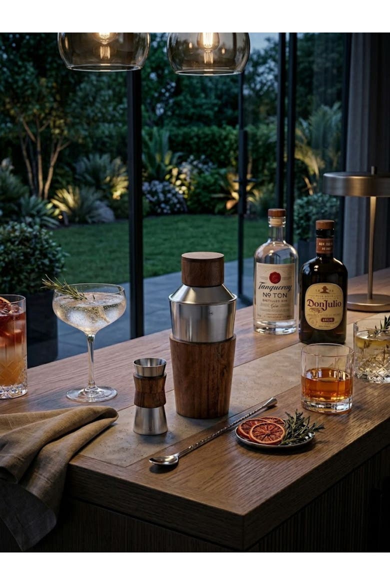 Chicago Cocktail Set, Alternate, color, Brown & Silver