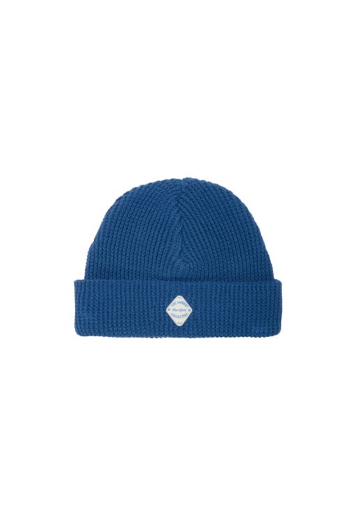 The Sunday Collective Organic Waffle Knit Beanie In Blue