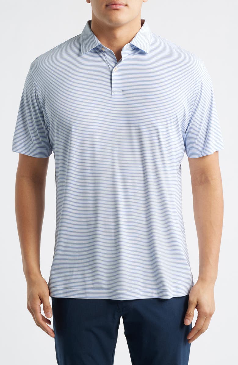 Peter Millar Stripe Featherweight Performance Polo, Main, color, White