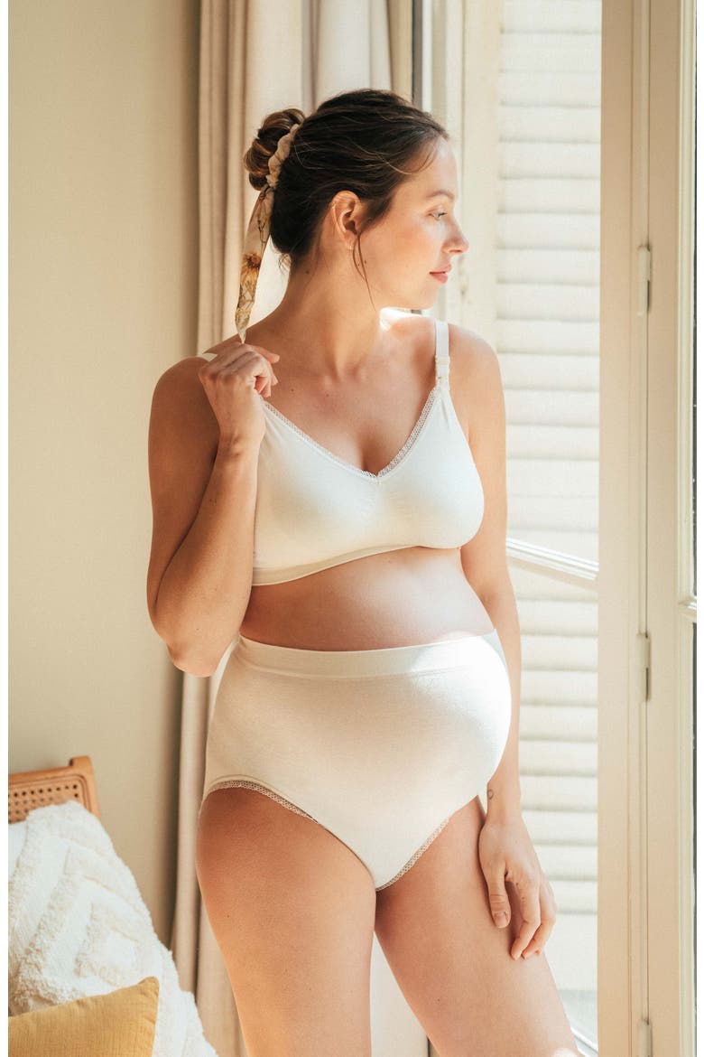 High Waist Maternity Briefs, Alternate, color, NATURAL
