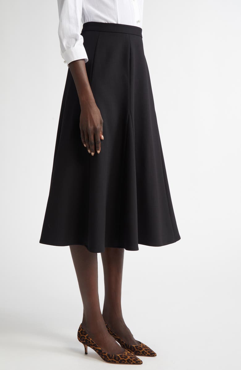 Carolina Herrera A-Line Stretch Virgin Wool Midi Skirt, Alternate, color, 