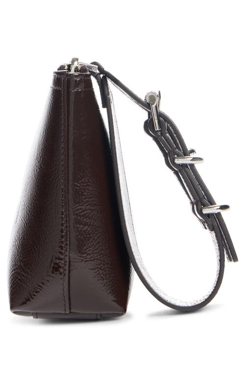 Givenchy Voyou Small Pouch Bag In Shiny Crinkled Leather In Ebony Brown