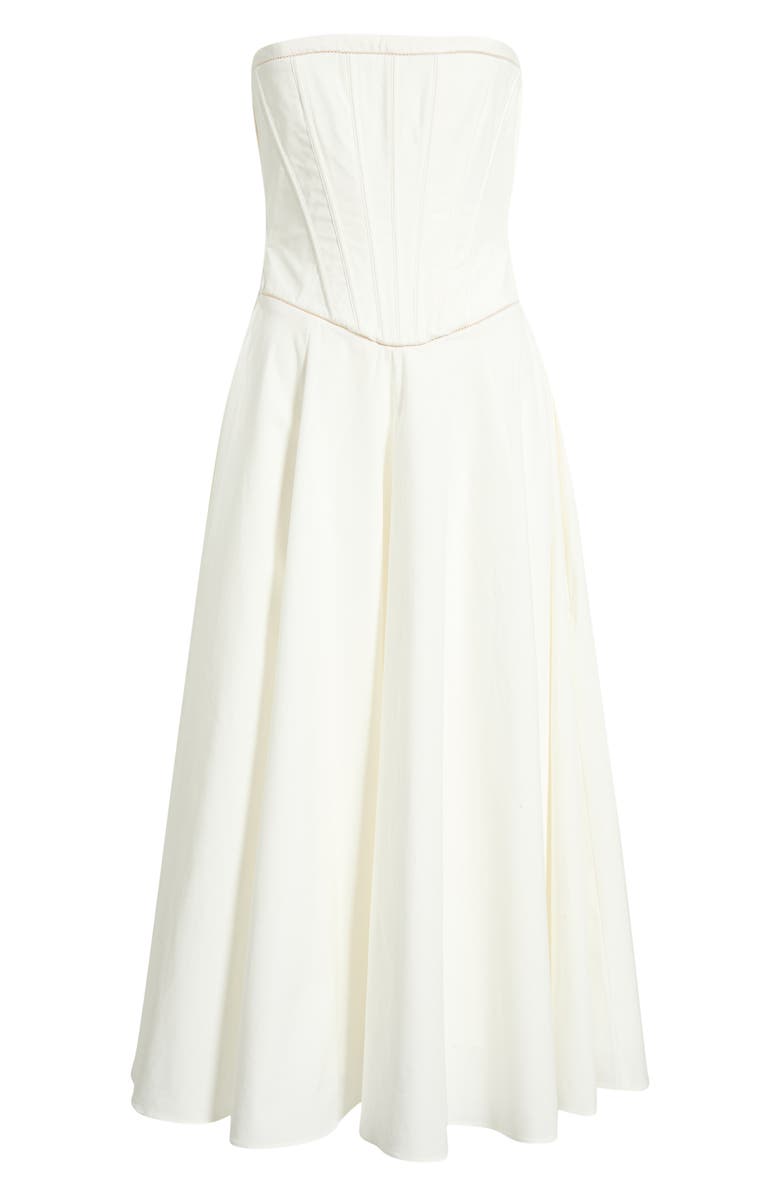 HOUSE OF CB Gina Strapless Corset Stretch Cotton Dress, Alternate, color, White