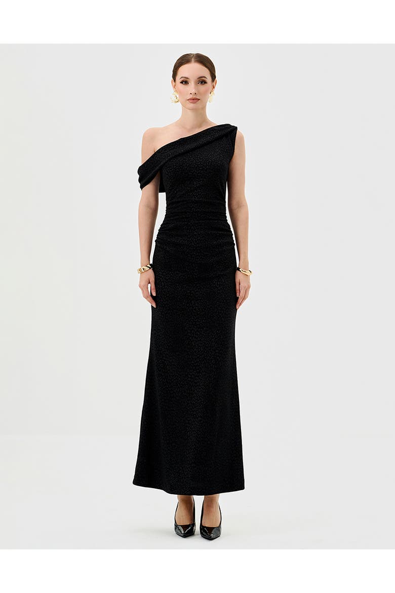 Thaliah Drape Off Shoulder Maxi, Main, color, BLACK