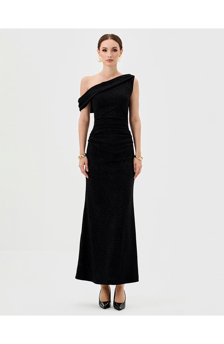 Bariano Thaliah Drape Off Shoulder Maxi, Main, color, Black