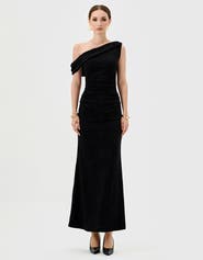Bariano Thaliah Drape Off Shoulder Maxi