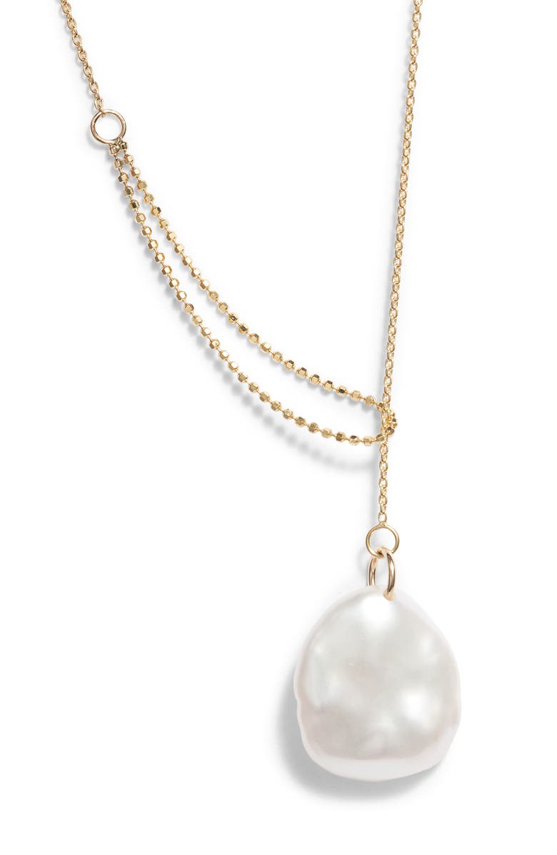 Poppy Finch Petal Cultured Pearl Y-Necklace, Main, color,