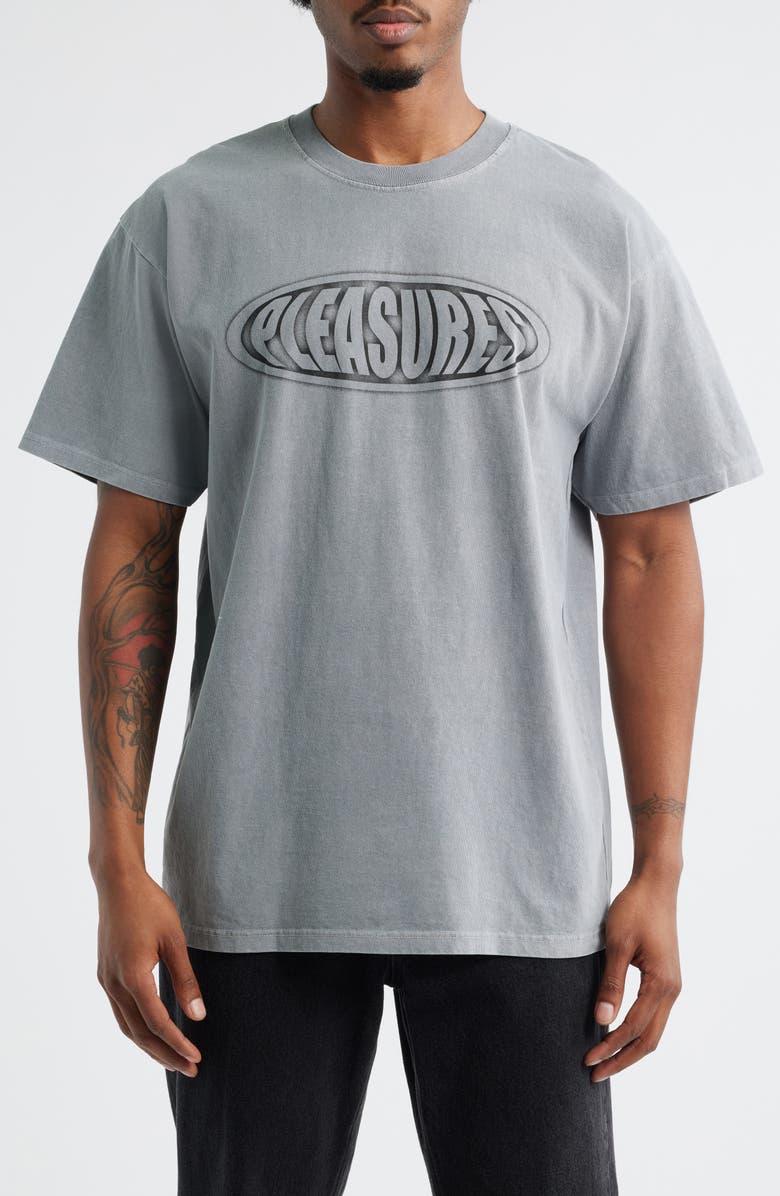 PLEASURES Sandblast Logo Graphic T-Shirt, Main, color,