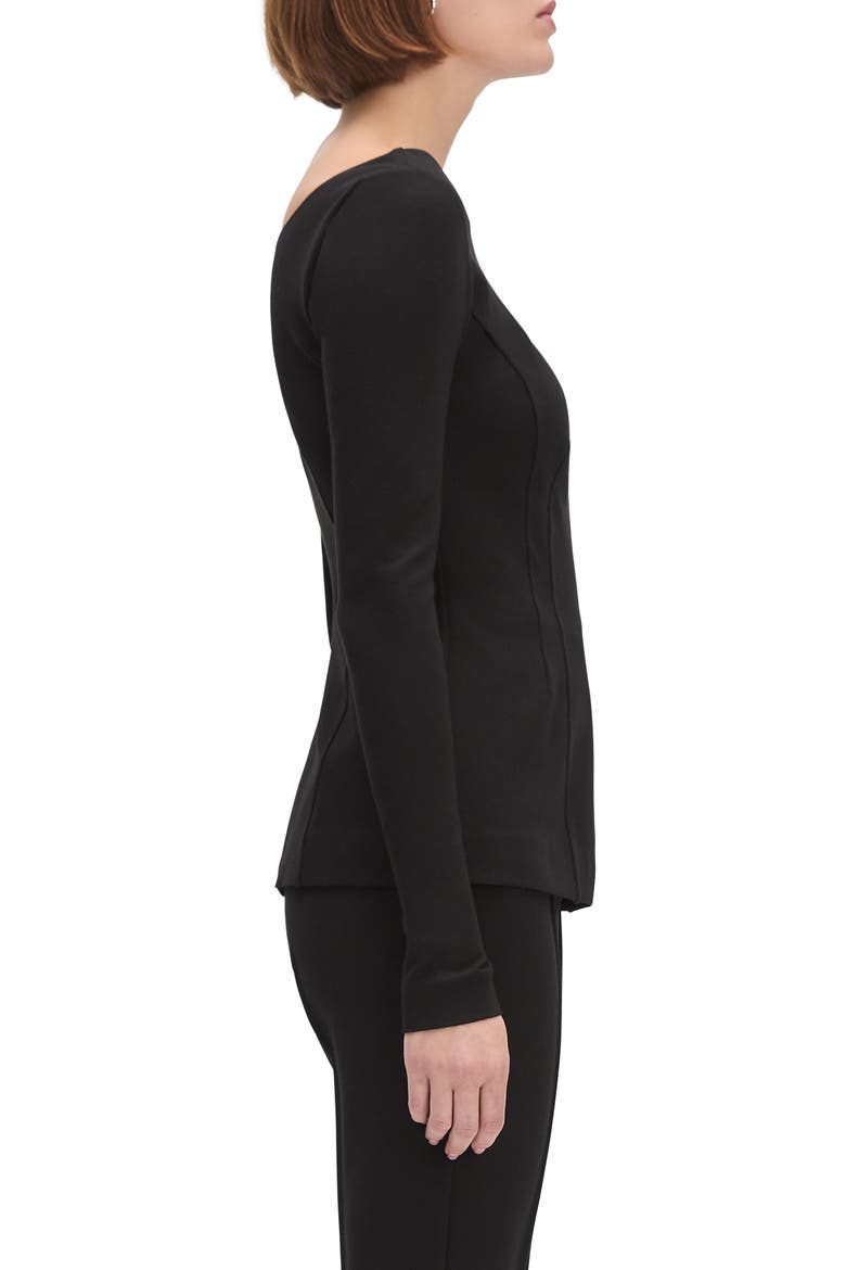 Off the Shoulder Long Sleeve Top, Alternate, color, BLACK