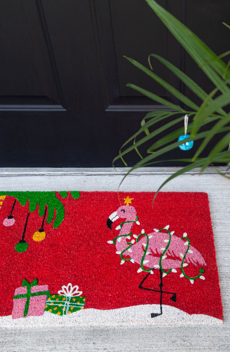 ENTRYWAYS Christmas Flamingo Doormat, Alternate, color, 