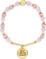 Little Words Project Keep Moving Forward Beaded Stretch Charm Bracelet