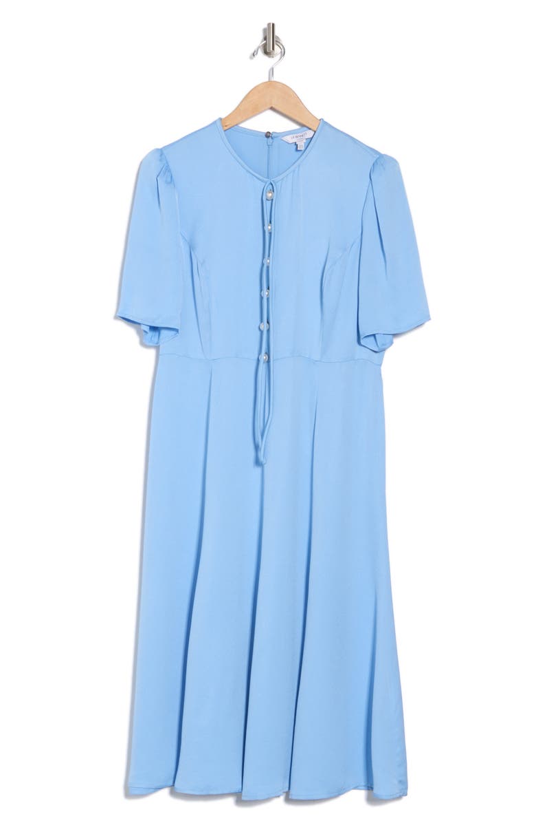 LK Bennett Montana Short Sleeve Midi Dress, Alternate, color, Blue-Hyacinth