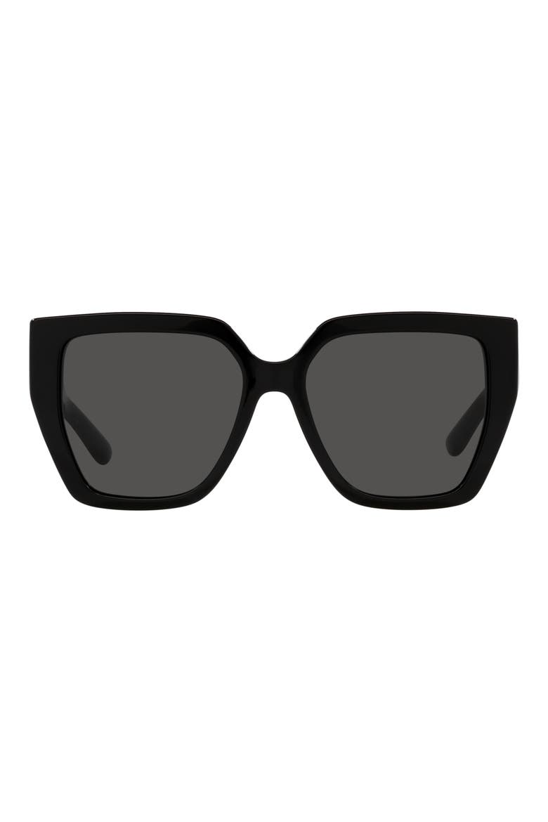 55mm Square Sunglasses, Main, color, BLACK