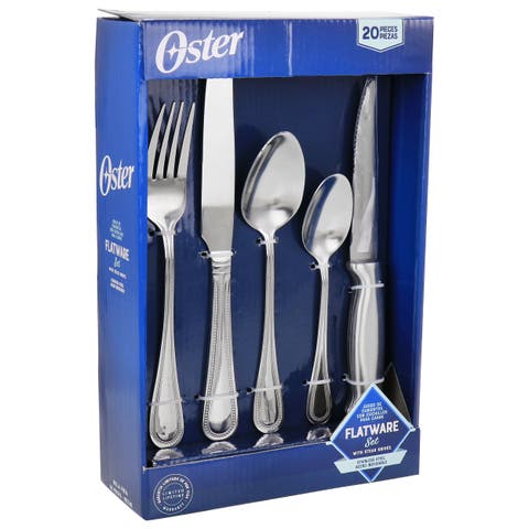 20 Piece Stainless Steel Flatware and Steak Knife Set