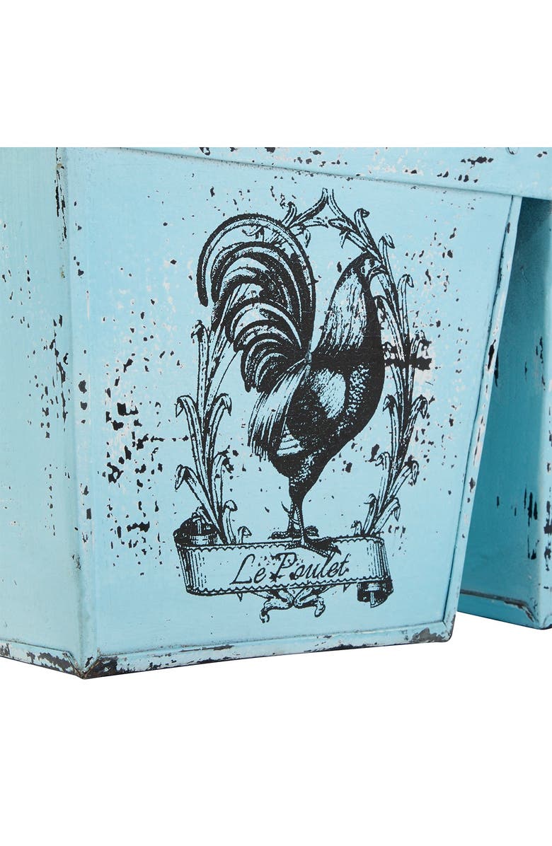 WILLOW ROW Light Blue Metal Planter, Alternate, color, 