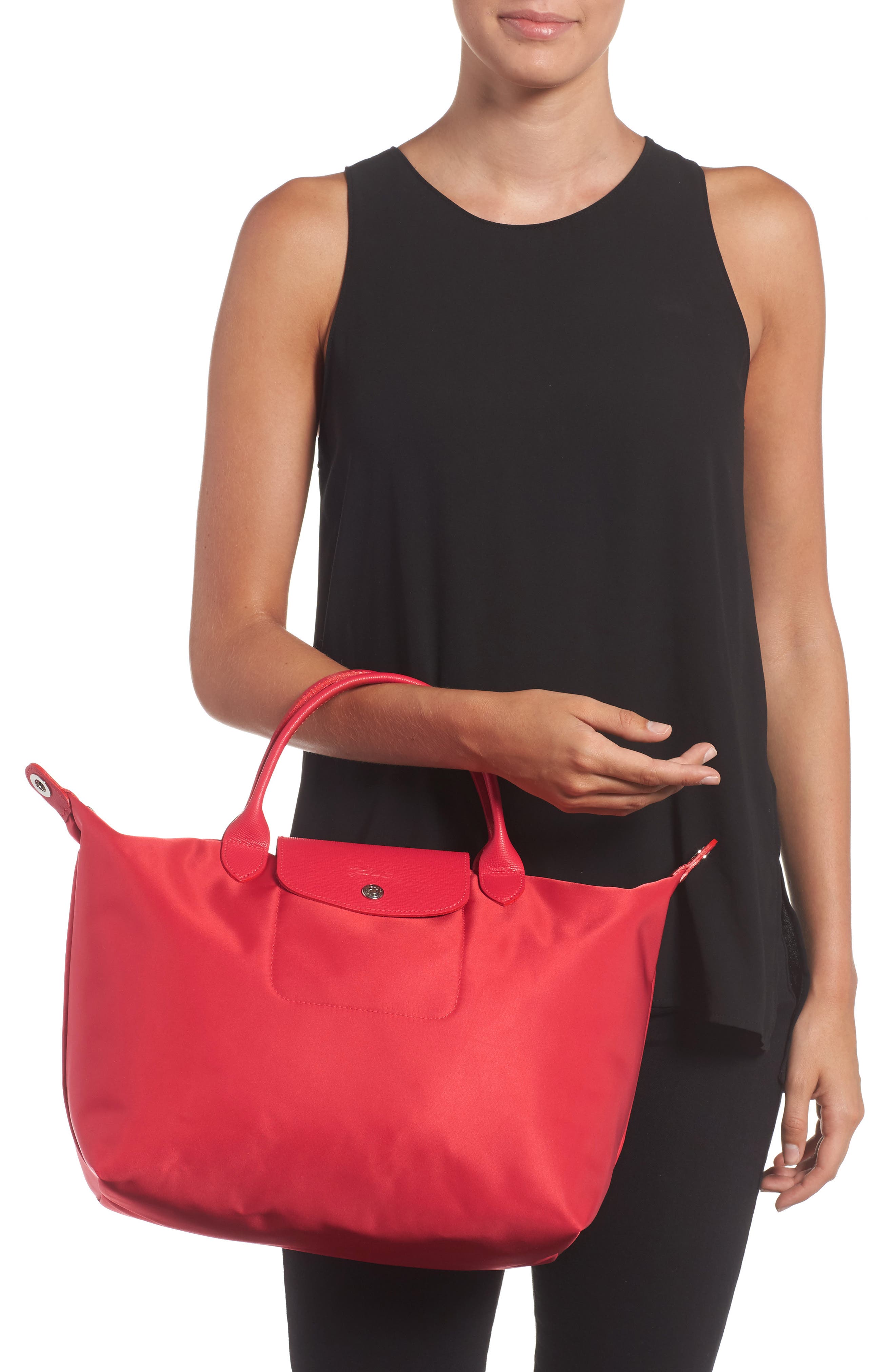 'Small Le Pliage Neo' Nylon Tote, Alternate, color, RASPBERRY