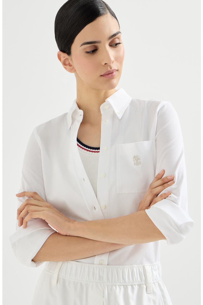 Piqué shirt, Alternate, color, White