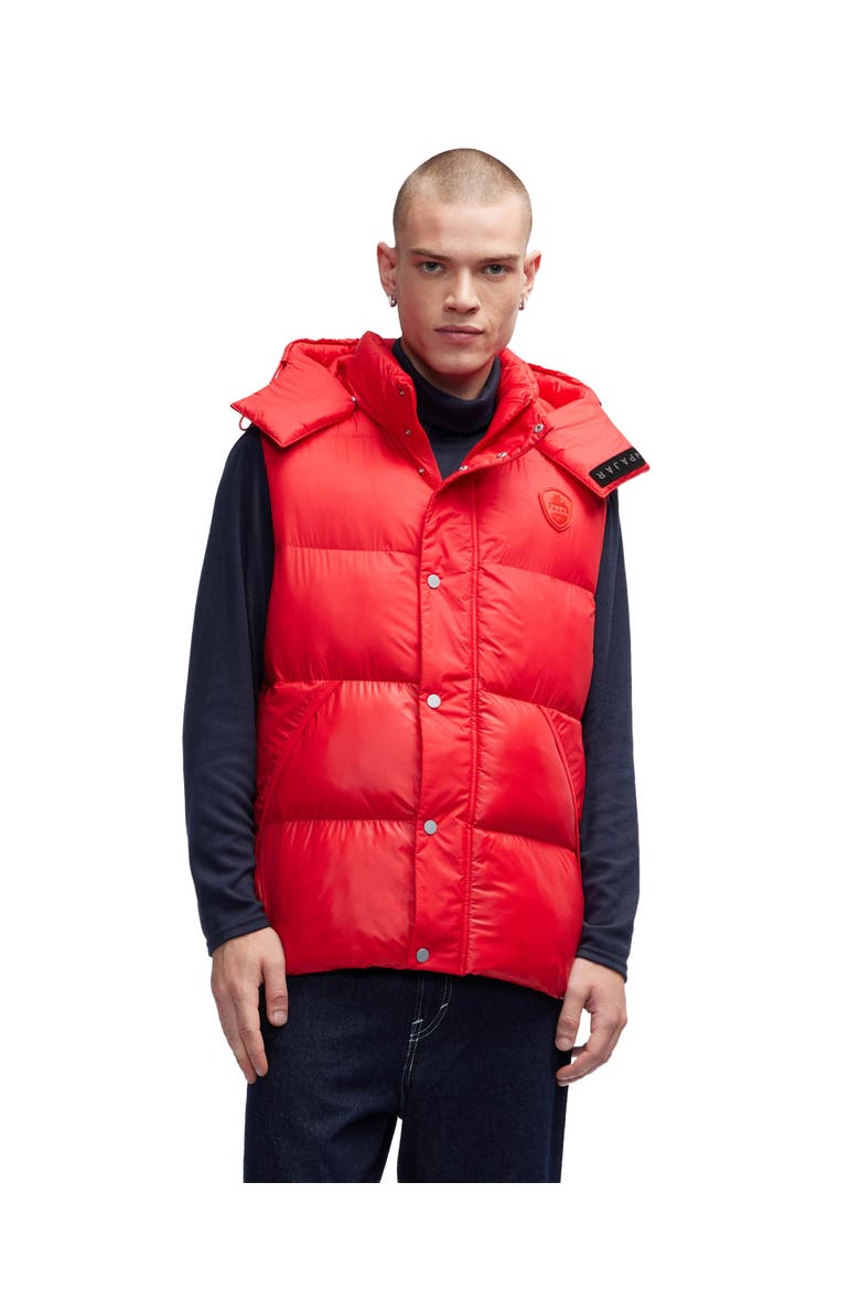 Channel Quilted Puffer Vest, Main, color, Current Red