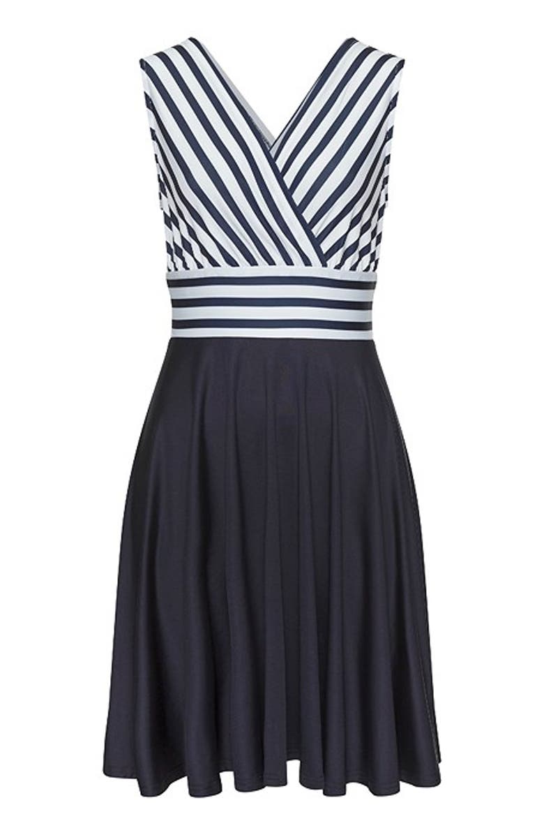 LASCANA Women's Sleeveless Wrap Look Dress, Alternate, color,