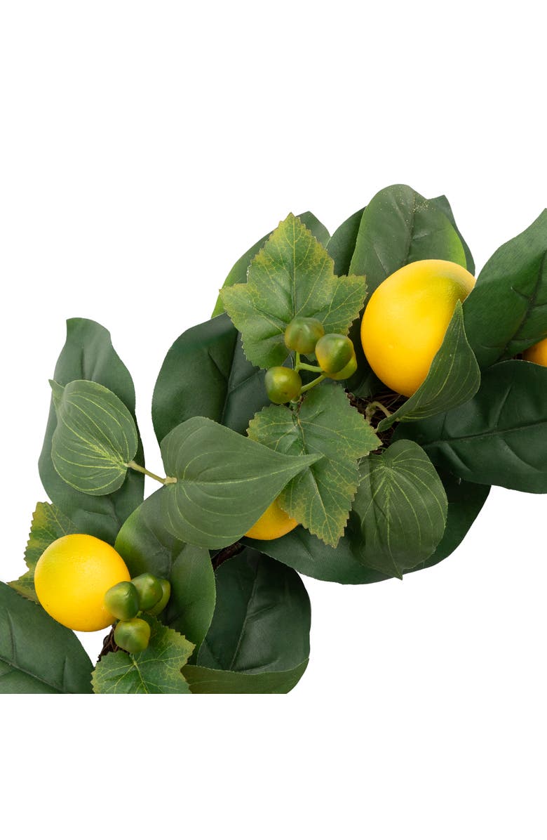 Northlight Lemon and Foliage Artificial Wreath, Yellow 22-Inch, Alternate, color, Yellow
