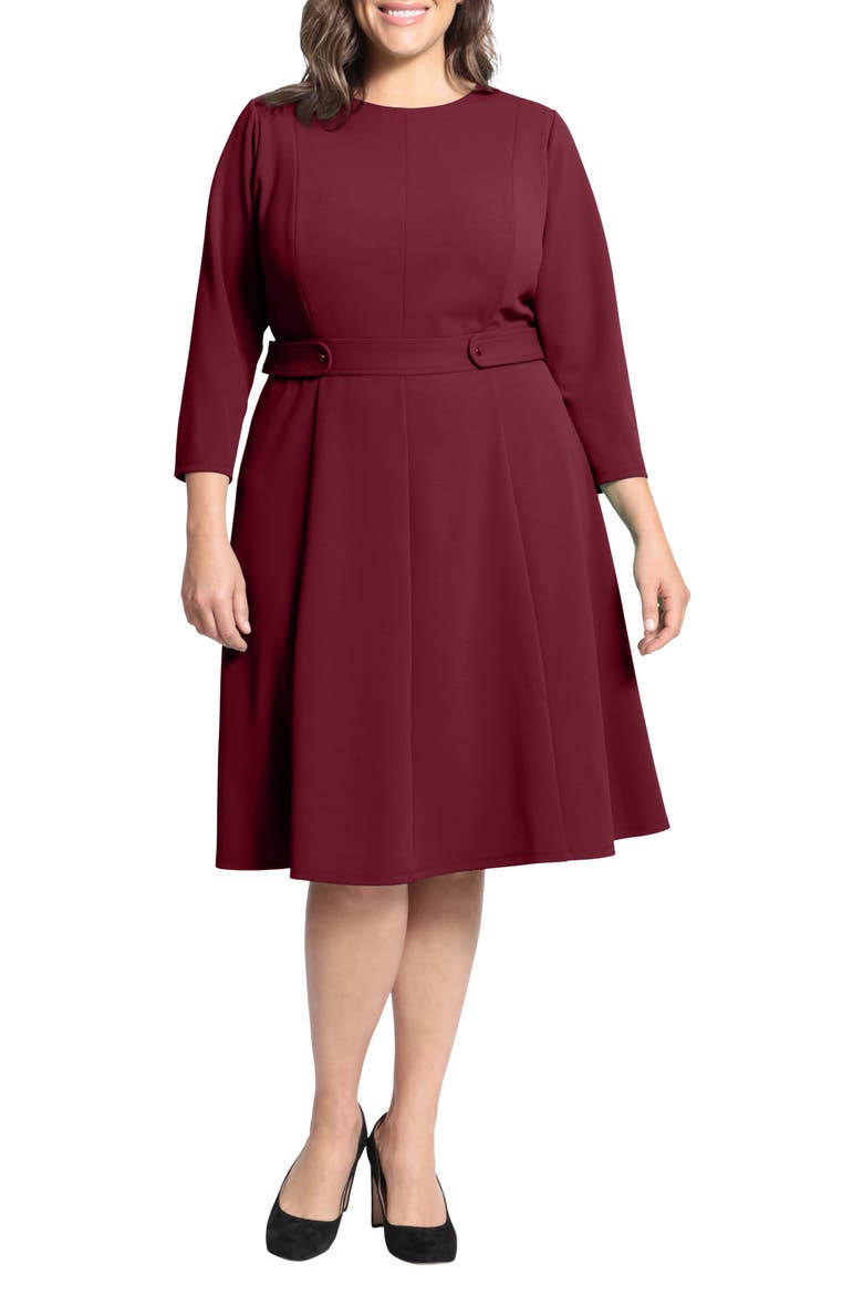 Long Sleeve Seamed Midi Dress, Main, color, ARST BURG