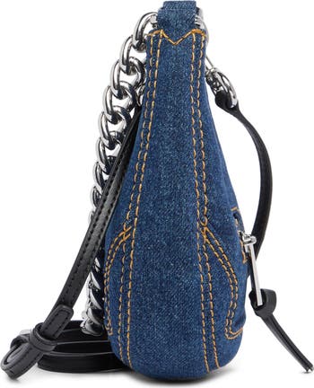 Denim Cruiser Mini Crescent Crossbody Bag