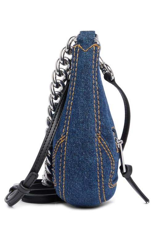 MARC JACOBS MARC JACOBS DENIM CRUISER MINI CRESCENT CROSSBODY BAG