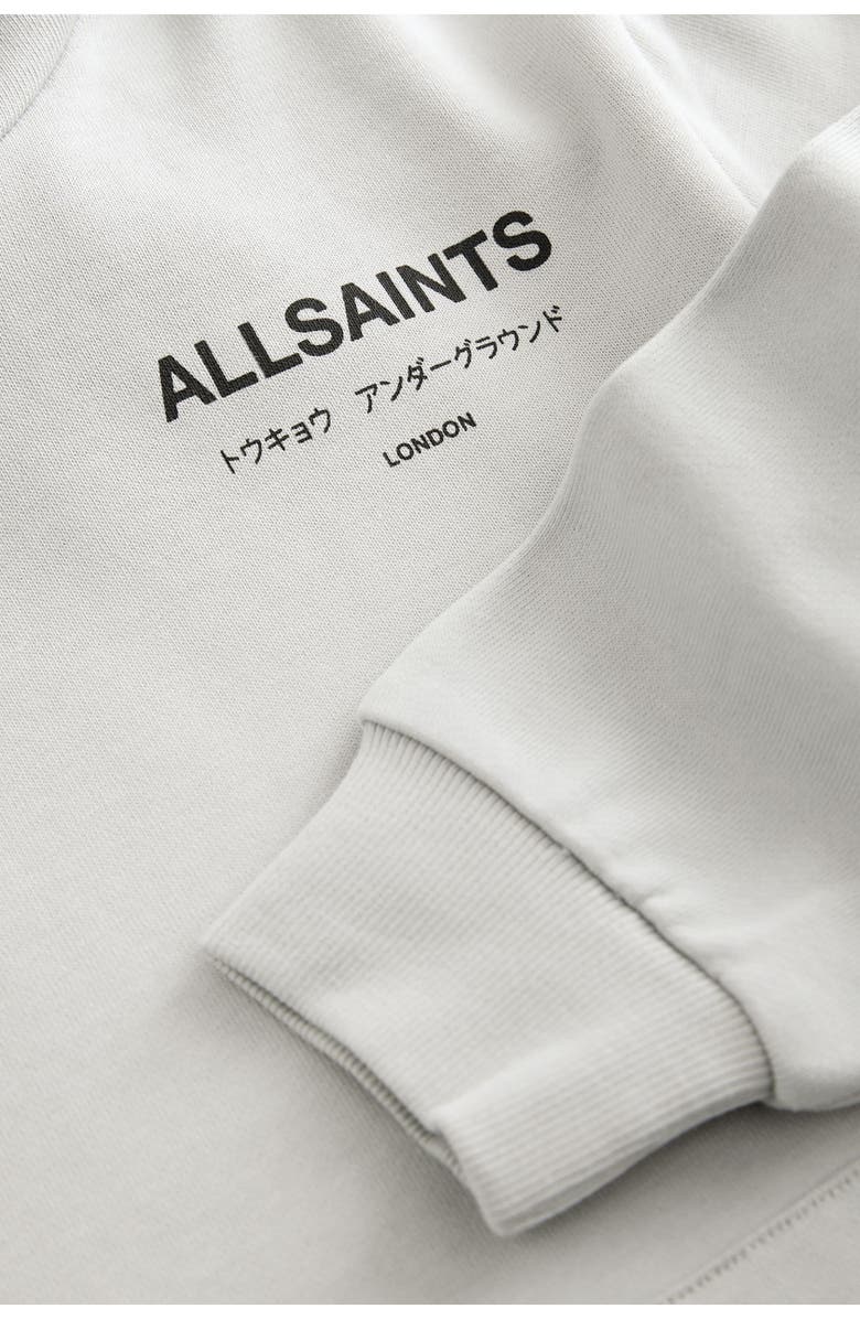 smALLSAINTS by ALLSAINTS Kids' Oversize Underground Logo Cotton Hoodie, Alternate, color, Grey