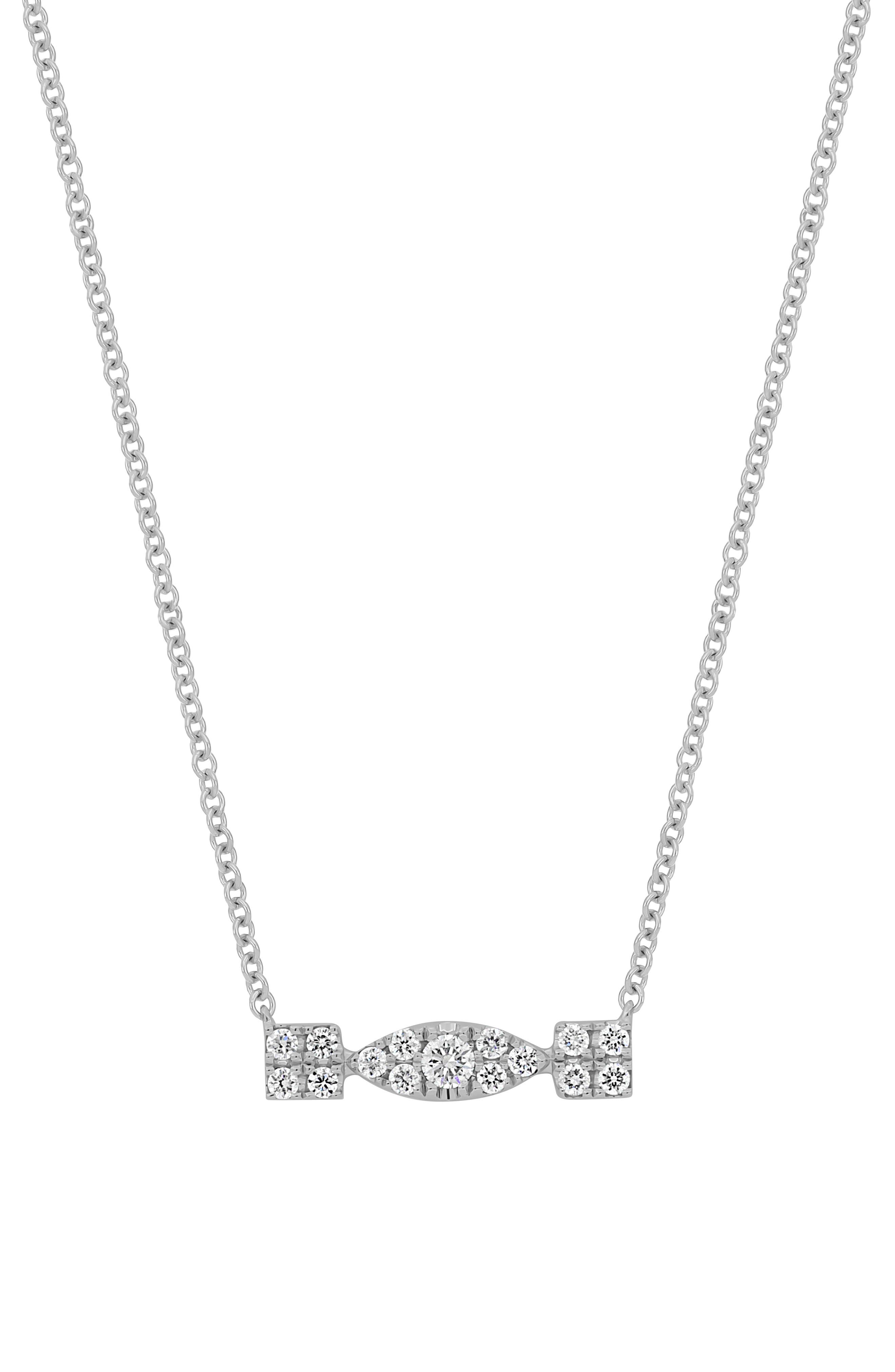 Bony Levy Maya Diamond Cluster Bar Pendant Necklace