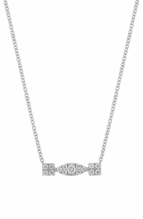 Bony Levy Maya Diamond Cluster Bar Pendant Necklace