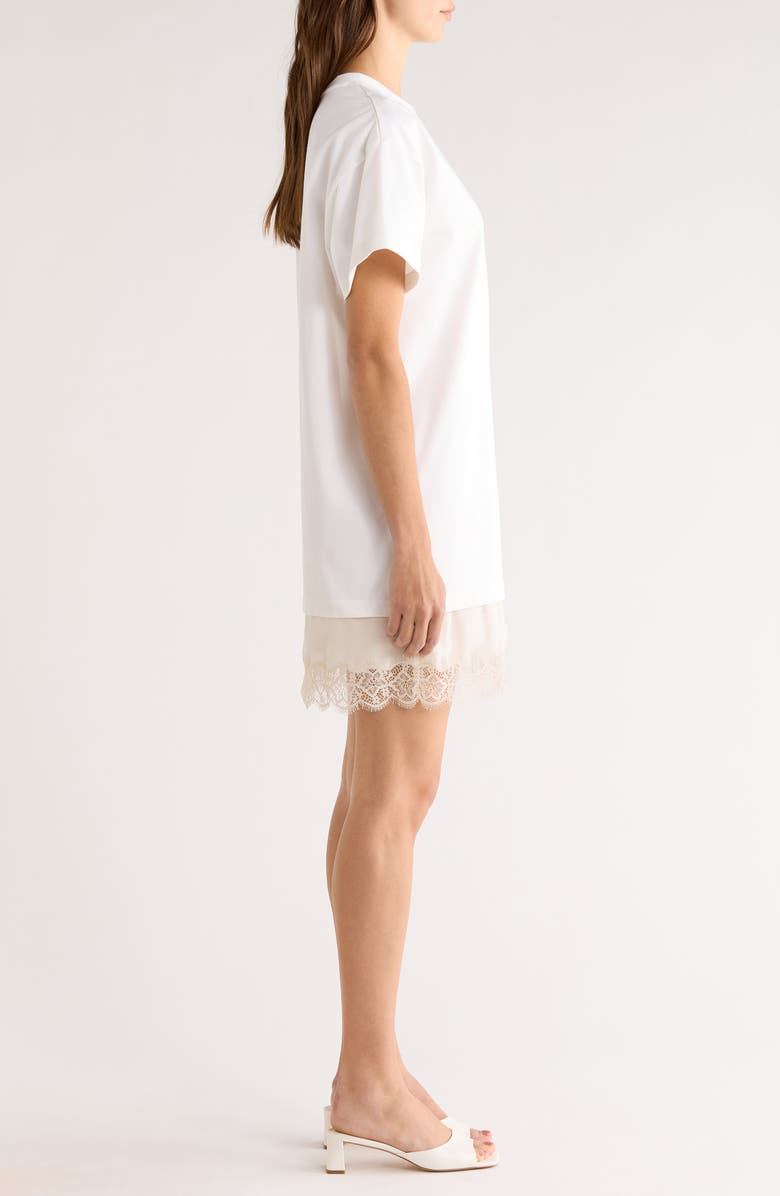 STAUD Grier Lace Trim Dress, Alternate, color, Ivory