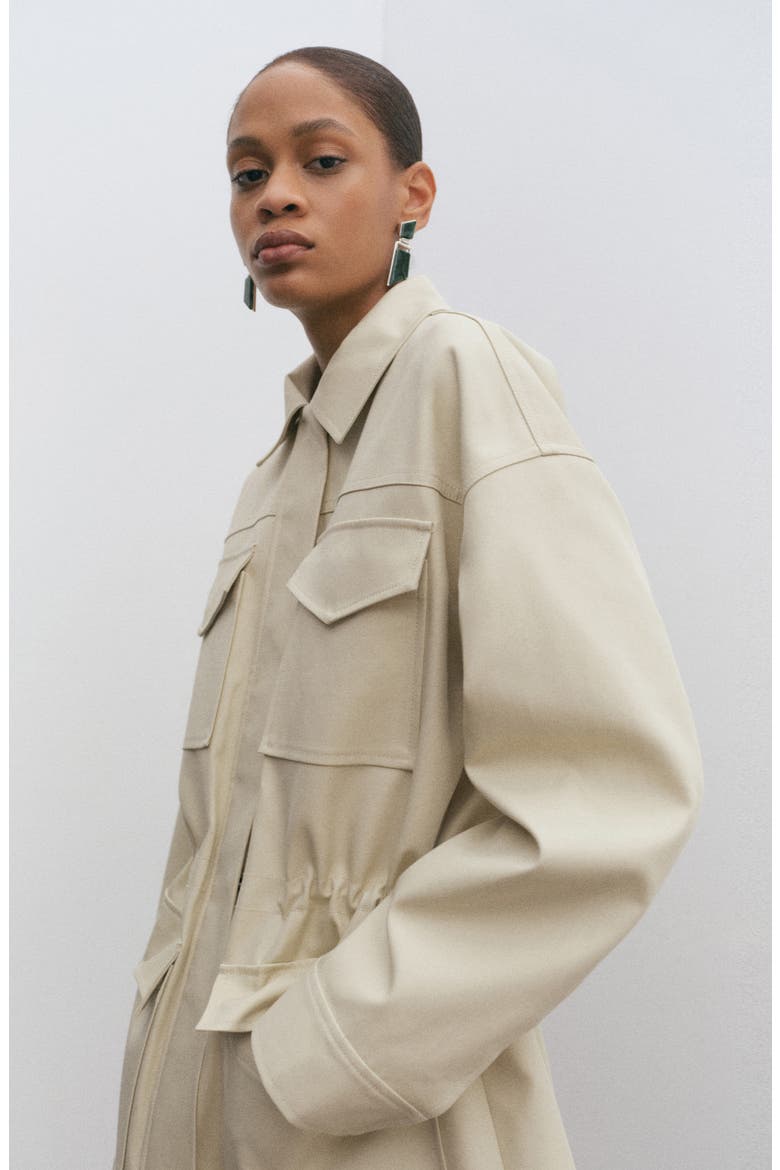 Oversize Cotton Jacket, Alternate, color, ECRU